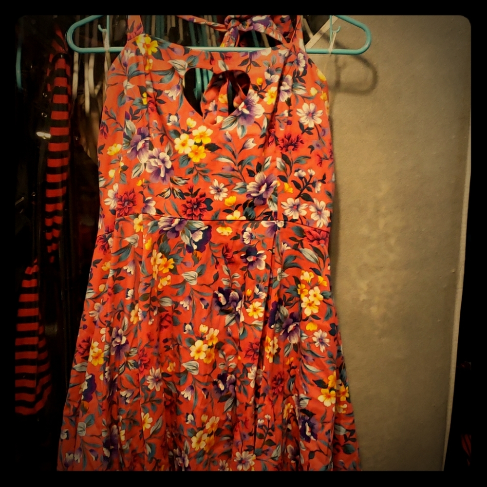 Heart cutout floral dress